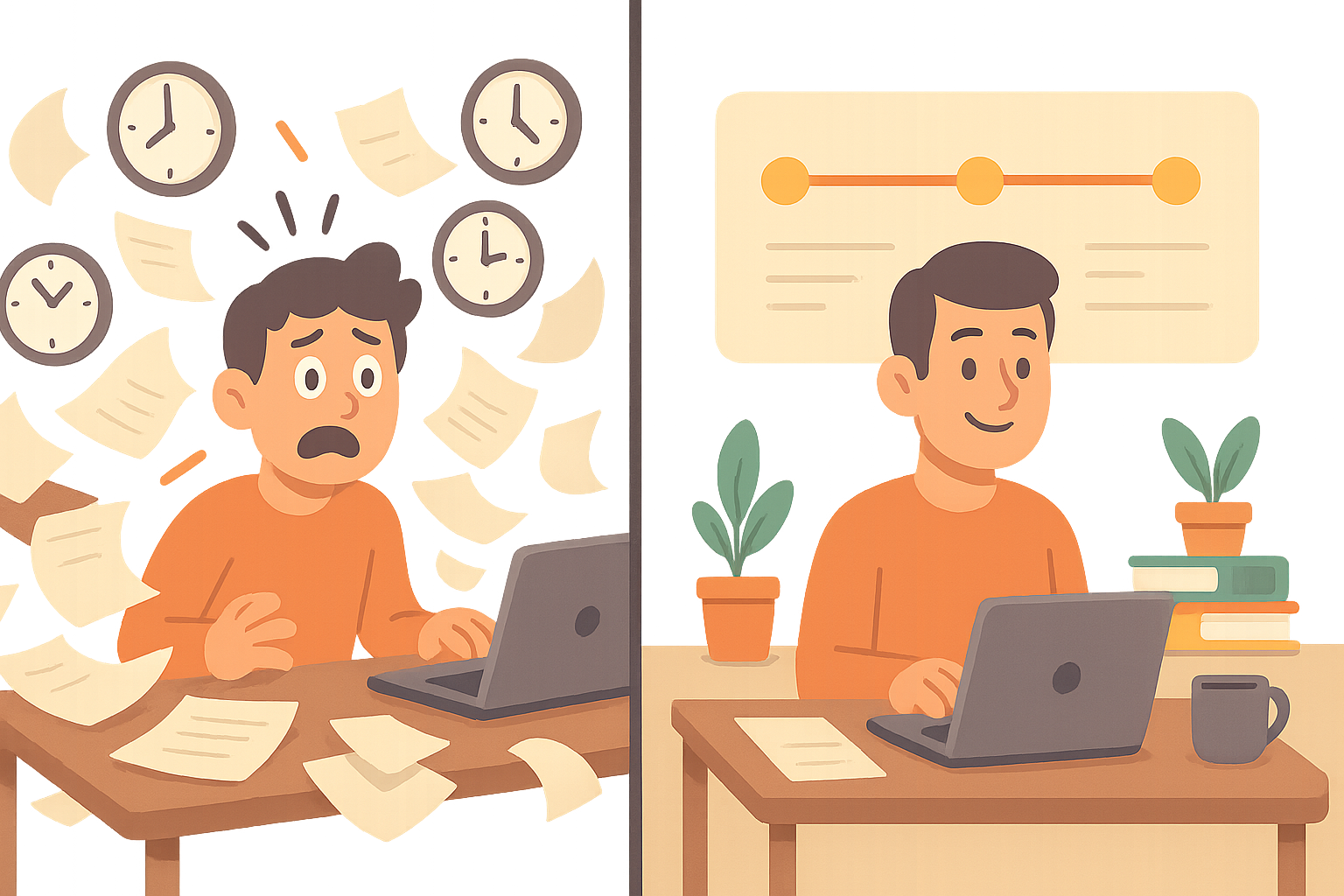 Illustration de la méthode Pomodoro